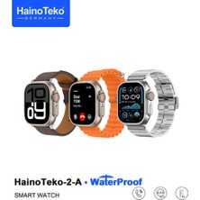 Haino Teko Watch Ultra 2 Amoled Ekran Waterproof 3 Kordonlu Akıllı Saat Titanyum Gümüş