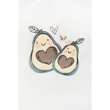 Kadın İnce Askılı Baby Overloklu Avokado Desenli Crop Top Şortlu Pijama Takımı