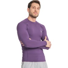 Domin Spor Erkek Uzun Kollu Mor Ter Tutmaz Fit Compression Spor Body Tshirt DMN1453797995