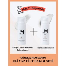 The M  - 2'li Yaz Cilt Bakım Seti : Nemlendirici Krem 50 ml , Spf 50 Güneş Korumalı Bakım Kremi 50 ml