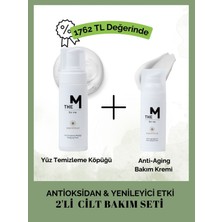 The M - 2'li Cilt Bakım Seti: Yüz Temizleme Köpüğü 150 ml , Anti-aging Krem 50 ml (ANTİOKSİDAN & YENİLEYİCİ)