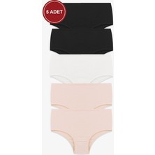 Kadın 5'li Likralı Curve Büyük Beden Battal Ekstra Yüksek Bel Külot