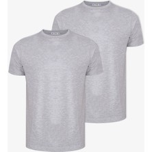 Erkek 2'li Basic Likralı T-Shirt