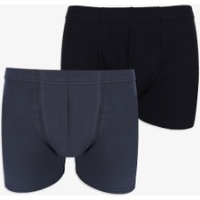 Erkek 2'li Pamuklu Likralı Lastikli Boxer