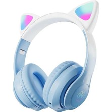 Kulak Üstü Bluetooh Kulaklık Rgb Işıklı Katlanabilir Aux Kablolu Stero Oyun ve Müzik Kulaklığı