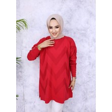Uğur Butik Zikzak Model  Merserize Triko Tunik