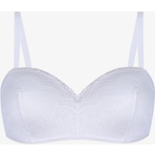 Koza İç Giyim Kadın Dolgusuz Dantelli Straplez Sütyen