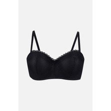 Koza İç Giyim Kadın Dolgusuz Dantelli Straplez Sütyen