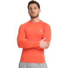 Domin Spor Erkek Uzun Kollu Orange Esnek Fit Compression Spor Body Tshirt DMN1453797118