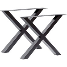 Grande Home Metal Büyük Ahşap ve Kütük X Masa Ayağı 40mm X 80mm Profil 2 li Set