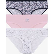 Koza İç Giyim 3'lü Desenli Pamuklu Yüksek Bel Bato