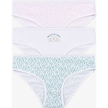 Koza İç Giyim 3'lü Desenli Pamuklu Yüksek Bel Bato