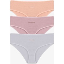 Koza İç Giyim 3'lü Desenli Pamuklu Yüksek Bel Bato