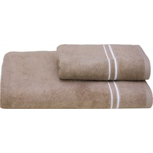 Sentiments Fortuna Banyo Havlusu 90 x 150  cm  Vizon- Beyaz