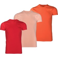 Sportface SF-04TS 3'lü  Set Kısa Kollu Sıfır Yaka Slim Fit Dar Kesim Tişört