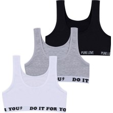 Kız Çocuk 3'lü Kalın Askılı Yarım Atlet