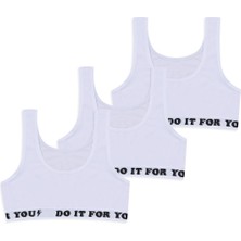 Kız Çocuk 3'lü Kalın Askılı Yarım Atlet