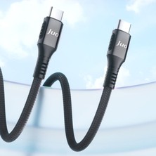 Juo 100W 5A E-Mark Çipli Pd Type-C To Type-C Örgülü Hızlı Şarj ve Data Kablosu 2 Metre