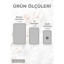Anılsan %100 Pamuk 3'lü Gri Greek Havlu Seti - 1 Adet El Havlusu, 1 Adet Banyo Havlusu Ve 1 Adet Ayak Havlusu