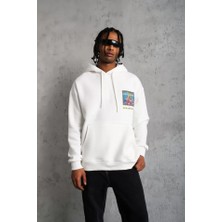 Tua Moda Erkek Patel Six Baskılı Kapüşonlu Sweat - Beyaz