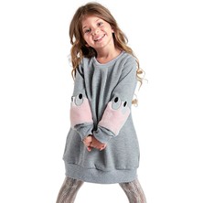 MSHB&G Kız Çocuk Peluş Kollu Kız Elbise