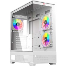 CF925 Tamperli Cam Gaming Oyuncu Kasası - 3 Rgb Fanlı, Kumandalı, Itx/m-Atx/atx/e-Atx Uyumlu