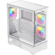 CF925 Tamperli Cam Gaming Oyuncu Kasası - 3 Rgb Fanlı, Kumandalı, Itx/m-Atx/atx/e-Atx Uyumlu