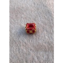 Bayar Gold Altın Bordo Yıldız Orta Boy Telkari Hülyam Boncuk