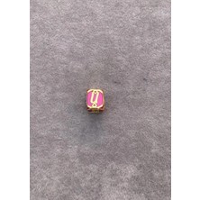 Bayar Gold 14 Ayar Altın Kafesli Pembe Boncuk Ü Harf Kolye Ucu