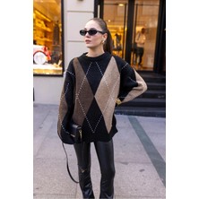 Baklava Desen Oversize Triko