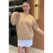 Gülseli Kadın Üç Iplik Şardonlu Bisiklet Yaka Sweatshirt