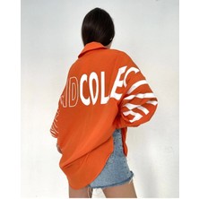 Kadın  Oversize Yazılı Gömlek