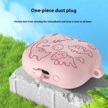Samsung Galaxy Buds3 Pro / Buds3 Kulaklık Karikatür Dinozor Sıvı Silikon Kılıf Asılı Tokalı (Yurt Dışından)