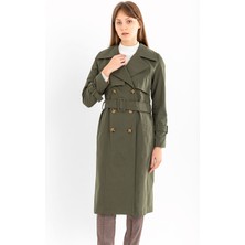 Pastelastore Pamuk Gabardin Uzun Kadın Trençkot 1111