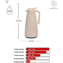 Star Termos Zagana Serisi  1.5 Litre Cam Termos Krem STH-6162