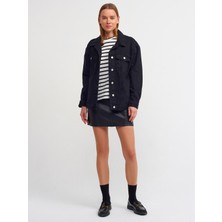 Dilvin 65310 Trucker Ceket-Siyah