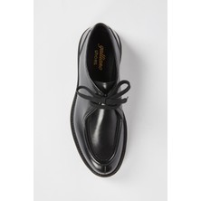 Galliano Shoes Santorini  Deri Siyah Antik Eva Jurdan Taban Klasik Ayakkabı