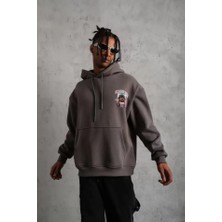 Tua Moda Erkek School Boy Baskılı Kapüşonlu Sweat - Gri