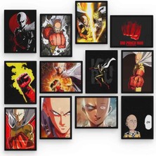 Pi Dekorasyon One Punch Man 12 Parça Mdf (Ahşap) Tablo Ofis Boyu