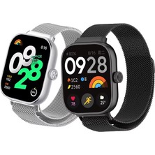 Ekoodukkan Xiaomi Redmi Watch 5 / 4 Uyumlu Manyetik Mıknatıslı Hasır Metal Kordon Milanese