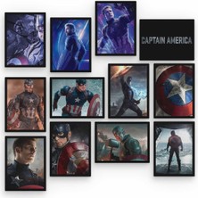 Pi Dekorasyon Captain America 12 Parça Ahşap Mdf Tablo ZLLTB322