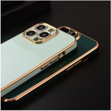 Apple iPhone 13 Pro Uyumlu Kılıf Golden Silikon Kılıf Beyaz