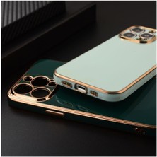 Apple iPhone 13 Pro Uyumlu Kılıf Golden Silikon Kılıf Beyaz