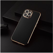 Apple iPhone 11 Pro Max Uyumlu Kılıf Golden Silikon Kılıf Siyah