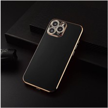 Apple iPhone 11 Pro Max Uyumlu Kılıf Golden Silikon Kılıf Siyah