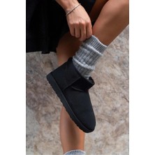 Fort Ecemnur Süet Içi Kürklü Mini Boy Bilekte Kısa Kadın Bot