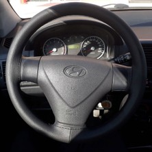 Dikişli Direksiyon Kılıfı Siyah Deri Siyah Dikişli Hyundai Getz