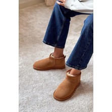 Fort Ecemnur Süet Içi Kürklü Mini Boy Bilekte Kısa Kadın Bot