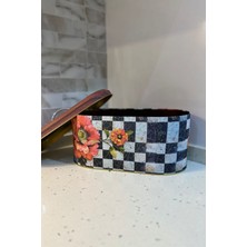 Makri Home Ekmeklik, Metal Ekmeklik, Ekmek Sepeti, Çiçek Desenli Ekmeklik, Yerli Üretim (34  cm   x  19  cm   x  16  cm )