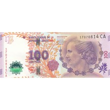 3Alp Koleksiyon Arjantin 100 Peso, Hatıra, Eva Peron, Eski Yabancı Kağıt Para ,2012 "çil"